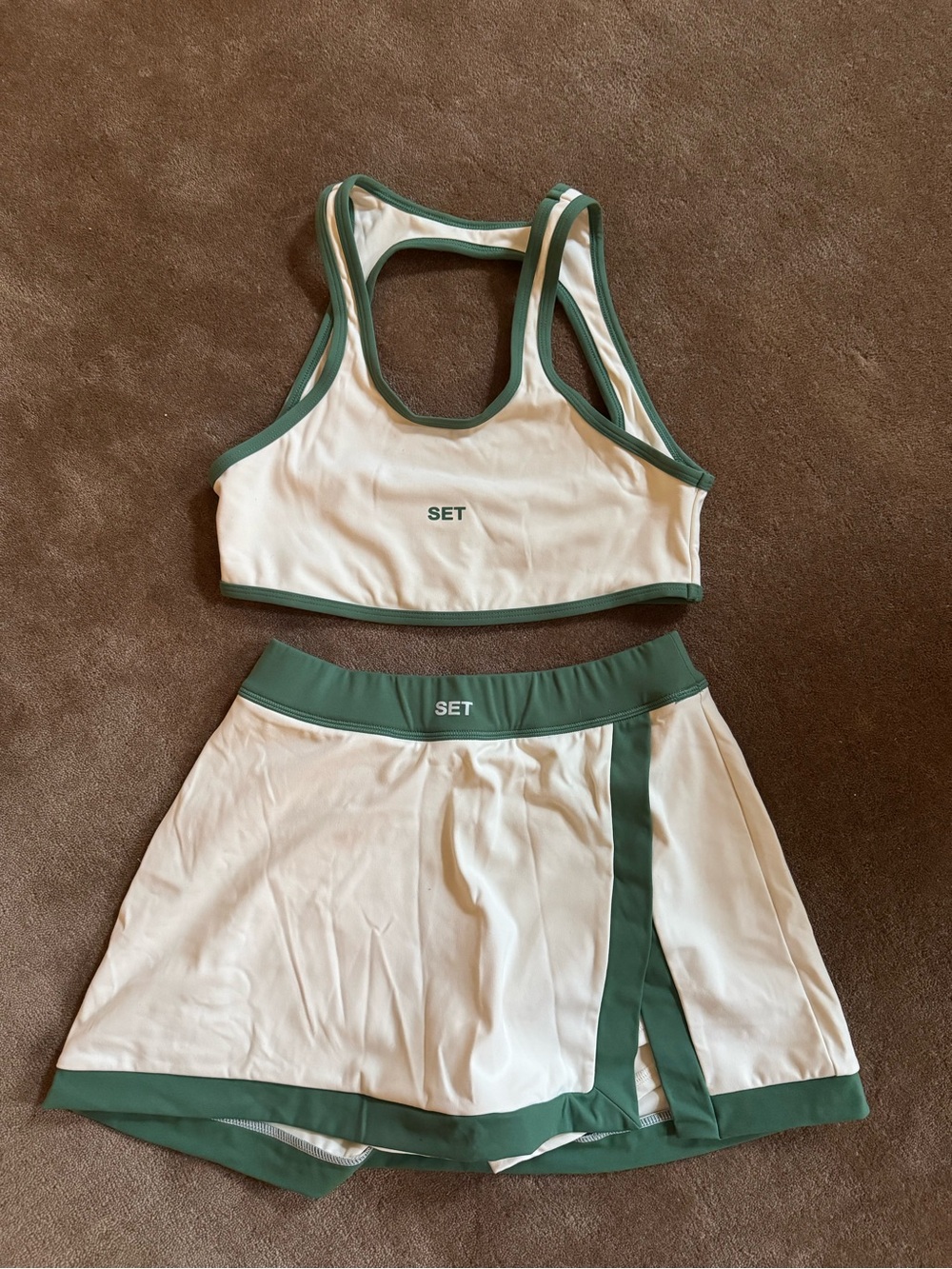 SET Active Sportbody Skort Set, Green/Cream Size XS